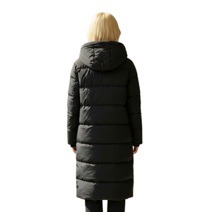 Veste <span class=keywords><strong>longue</strong></span> matelassée pour femme AQTQ, parka d'extérieur pour tous les jours, manteau d'hiver chaud personnalisable avec <span class=keywords><strong>capuche</strong></span> - Product Image 3