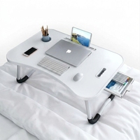 Bureau d'ordinateur mobile moderne pliable AOR avec plateau en MDF, design compact pour salon, bureau à domicile