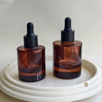 Luxuriöse 30ml 50ml Kosmetik-Serumflasche aus Bernsteinfarbenem Glas für Ätherische Öle mit Schraubverschluss