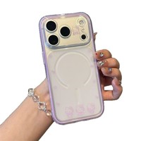 Coque de téléphone Premium en TPU à rayures blanches pour 17 Pro Max et 16, motif dessin animé, blocs de couleur, transformable instantanément
