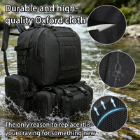 Sac à dos tactique modulaire + 3 sacs secondaires détachables, grande capacité, polyester résistant à l'eau pour la randonnée/le camping/la chasse, MOLLE