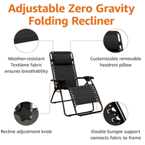 <span class=keywords><strong>Chaise</strong></span> longue d'extérieur pliable et réglable à gravité zéro, style moderne, vente en gros - Product Image 3