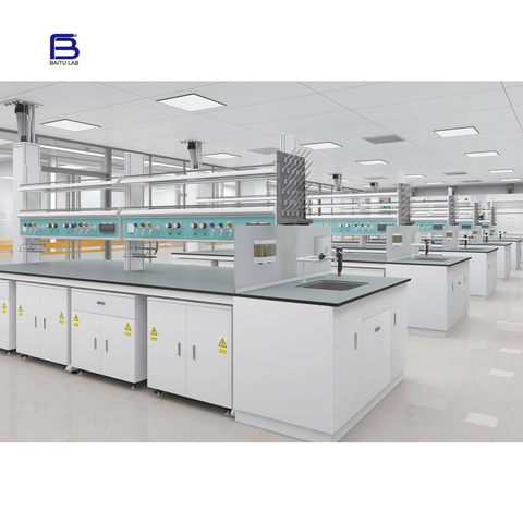 China Factory Laboratory Table Wood Steel Workbench Chemical Resistant Lab Top Work Bench Furniture
