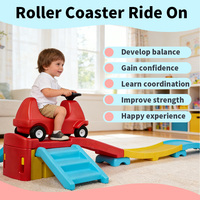 Train de Jouet Coloré en Plastique PE pour Enfants, Voiture à Pousser Écologique avec Circuit de Course Assemblé pour Tout-Petits