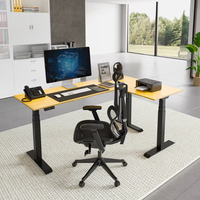 Loctek Supply FlexiSpot E7L - Cadre de bureau debout professionnel en forme de L, capacité de charge de 150 kg, triple moteur, cadre de bureau réglable en hauteur