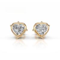 bijoux en moissanite Boucles d'oreilles en argent sterling 925 rondes en forme de brillant VVS Boucles d'oreilles en moissanite