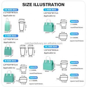 กระเป๋าเก็บความร้อนแบบใช้แล้วทิ้ง ผลิตจากวัสดุรีไซเคิล ไม่ถักทอ  สำหรับส่งอาหาร ชา นม กาแฟ ช็อกโกแลต กันน้ำ พร้อมโลโก้สั่งทำได้ - Product Image 3