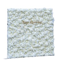 Mur de fleurs artificielles en soie blanches, réalistes et faites à la main, pour décorations de mariage, de Noël et de rentrée scolaire