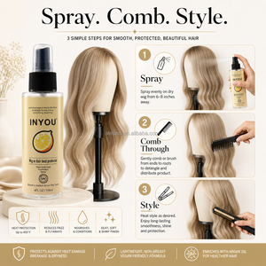 Spray Protettivo per Parrucche all'Olio di Argan 118ml, Protezione dal Calore per Stiratura a Piastra, Etichetta Privata - Product Image 2