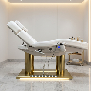Table de massage chauffante de luxe <span class=keywords><strong>pour</strong></span> esthéticienne, lit professionnel <span class=keywords><strong>pour</strong></span> salon de SPA, table de massage électrique inclinable - Product Image 3
