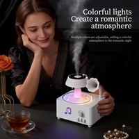 Diffuseur d'huiles essentielles en forme de goutte de pluie, design phonographe, diffuseur d'aromathérapie avec lumière nocturne, fabrication sous marque privée