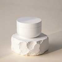 Pot cosmétique en PP noir de 200g 300g, à large ouverture, en plastique, à fond rond, pour crème, beurre corporel et cheveux