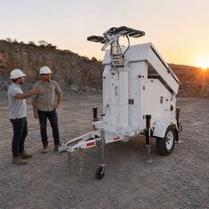 Tour d'éclairage mobile solaire hybride TPE-1200TLH avec générateur à essence 2kW et batterie 16,08 kWh pour la construction, l'exploitation minière et la location TP - Product Image 4