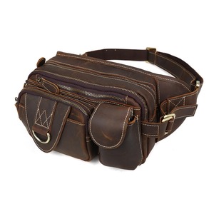 Personnalisé Rétro Vintage Hommes Grande Capacité <span class=keywords><strong>En</strong></span> <span class=keywords><strong>Cuir</strong></span> De Vache Véritable Sac <span class=keywords><strong>Banane</strong></span> Sac de Taille Pour <span class=keywords><strong>Homme</strong></span> - Product Image 2