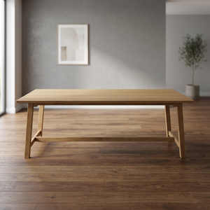 Table à manger rectangulaire pliable en bois massif de chêne moderne, design scandinave, écologique, imperméable, 8 places, pour la maison - Product Image 3