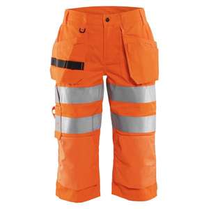 BLAKLADER - 713918115300C48 Pantalones cortos piratas de alta visibilidad para mujer Orange-EAN 7330509553374 ROPA DE TRABAJO DE LA HI-VIS - Product Image 1