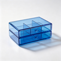 Boîte de rangement de bureau en acrylique transparente et chaleureuse, organiseur de papeterie multi-compartiments pour la décoration esthétique des bureaux d'étudiants et de bureau