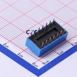 DS-07BP DIP Switch Through hole Component (THT) Switch Flat Toggle, Raised Type Single Pole Single Throw 7 2.54mm - Product Image 2