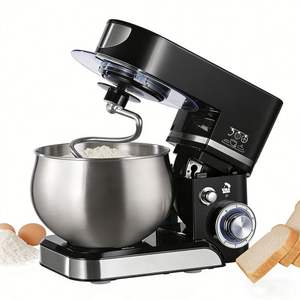 Nouveautés Batteur sur socle électrique avec boîtier en plastique ABS Capacité de 5 L 6 réglages de vitesse Conception à tête inclinable Crochet à pâte Mélangeur - Product Image 1
