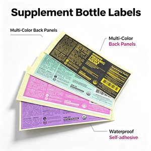 Juego de Etiquetas para Suplementos, Panel Trasero Multicolor, Etiquetas Rectangulares Autoadhesivas de Papel con Código de Barras para Envasado de Alimentos - Product Image 4