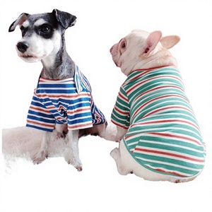 Camiseta de Algodón 100% Puro para Perro, Estilo Vintage Otoñal, Ecológica, con Rayas, para Bulldog Francés, Venta al Por Mayor - Product Image 2