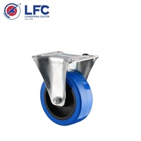 Roue pivotante industrielle pour chariot, roue en caoutchouc élastique, frein total, capacité de charge 120-250 kg, diamètre 80-200 mm, chariot pour équipement LFC