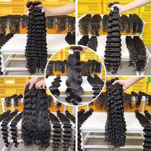 Extensiones de cabello humano 100% tejido recto indio barato súper largo 32-40 pulgadas paquete brasileño de visón en Color 1B - Product Image 3