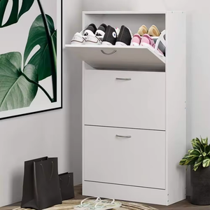 Tiết kiệm không gian mỏng phong cách Hiện đại giá Giày Ván dăm 3 cánh cửa gấp đôi chiều sâu phòng khách hành lang cloakroom lối vào giày - Product Image 1