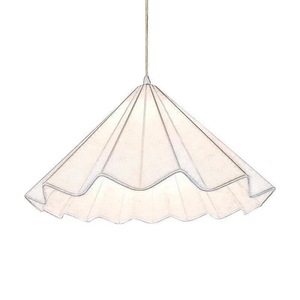 Nordic Style Umbrella Pendant <b>Light</b> White Fabric E27 Round Chandelier For Living Room <b>Dining</b> Room Hotel - Product Image 2