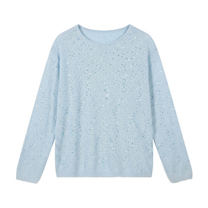 <span class=keywords><strong>Pull</strong></span>-over en maille à sequins pour femme, fin, scintillant, col rond, léger, multicolore, élégant et <span class=keywords><strong>brillant</strong></span> - Product Image 2