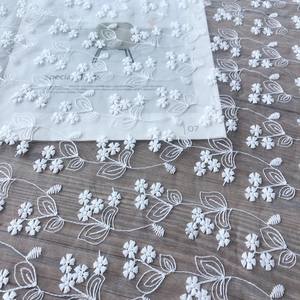 Tessuto di pizzo ricamato bianco tessuto di Organza gonne di abbigliamento di fotografia di matrimonio panno di sfondo - Product Image 4