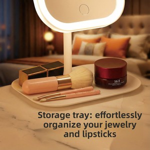 Specchio per Trucco LED Intelligente con Cornice Quadrata in Plastica - per Camere da Letto, Tavoli da Toeletta, Dormitori Studenteschi e Uso su Scrivania - Product Image 2