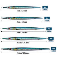 Jigging Pro Slim Vertical High T Leurre de pêche 40g 60g 80g 100g 150g Aiguille Métal Jig Leurre pour Kingfish Leurre de pêche