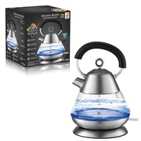 Bouilloire électrique en verre borosilicate de 1,5 L, arrêt automatique, protection contre la surchauffe, grande capacité, bouilloire électrique
