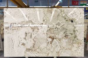 Dalle de quartzite de luxe blanc naturel poli de haute qualité avec des veines naturelles de conception pour une utilisation en intérieur pour fond de table à manger - Product Image 5