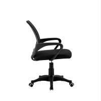 Chaise de bureau en cuir Pu blanc noyer contreplaqué d'aluminium dossier moyen