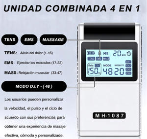 Masajeador TENS Recargable, 48 Modos, Electroestimulador Muscular TENS para Aliviar el Dolor de Espalda - Product Image 4