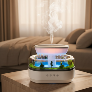 Difusor de Aceites Esenciales con Diseño de Gota de Lluvia, <span class=keywords><strong>Humidificador</strong></span> de Aire Eléctrico de Plástico para Uso Doméstico - Product Image 1