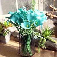 Fleurs artificielles miniatures en PU effet naturel, fausses lys Calla pour mariage, décoration de table, décoration intérieure, accessoires photo