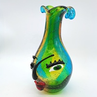 Dôme décoratif de vase de visage en verre d'art soufflé à la main pour l'artisanat en verre unique de maison ou de bureau