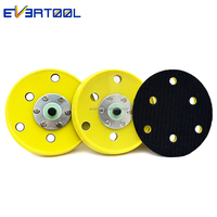 EVERTOOL Tampons d'interface à densité souple de 5 pouces, tampon de support amortissant en éponge de 5 pouces, tampon abrasif à 6 trous pour papier de ponçage