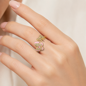 Anello a Farfalla Regolabile per Donne, Anello Aperto Trendy, Gioiello da Dito alla Moda - Product Image 2