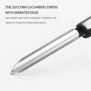 Carottier de courgette en acier inoxydable, extracteur de graines de légumes et de fruits, aubergine et courgette - Product Image 3