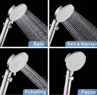 Pommeau de Douche Portable Moderne en Plastique ABS, 3 Modes Haute Pression avec Interrupteur Marche/Arrêt et Filtre pour Projets Hôteliers et Salles de Bain