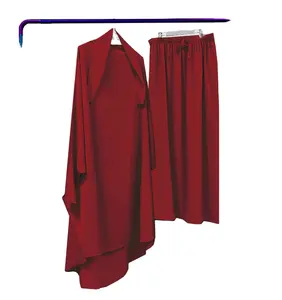 WO piece-Conjunto de Camisa larga y falda larga, vestido de color sólido