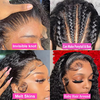Perruque en cheveux humains bouclés Deep Wave 360 Full Lace avec sangle invisible et cordon de serrage invisible, perruques frontales 360 sans colle