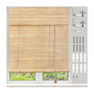 China factory made waterproof blackout manual bamboo roller blinds for outdoor
