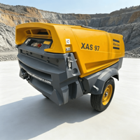 Compresseur d'air à vis diesel Atlas Copco XAS97 7 bar 5,3 m³/min 185cfm portable avec moteur Deutz pour usage industriel et de construction