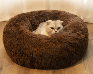 Klassischer Stil <span class=keywords><strong>Soft</strong></span> Plüsch Donut Katzen-und Hunde bett Wasch bare flauschige Kunst pelz Haustier betten - Product Image 4