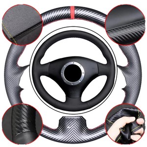 Funda de <span class=keywords><strong>Volante</strong></span> de Coche de Fibra de Cuero Personalizada de 3 Radios para <span class=keywords><strong>Audi</strong></span> A2/<span class=keywords><strong>A3</strong></span>/B6/B/S3/S4/RS4/RS6 - Product Image 1